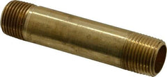 Parker - 3/8 Male Thread, Brass Industrial Pipe Long Nipple - MNPTF, 1,000 psi - Eagle Tool & Supply