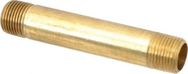 Parker - 3/8 Male Thread, Brass Industrial Pipe Long Nipple - MNPTF, 1,000 psi - Eagle Tool & Supply