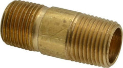Parker - 1/2 Male Thread, Brass Industrial Pipe Long Nipple - MNPTF, 1,000 psi - Eagle Tool & Supply