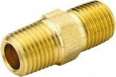 Parker - 3/4 Male Thread, Brass Industrial Pipe Hex Nipple - MNPTF, 1,000 psi - Eagle Tool & Supply