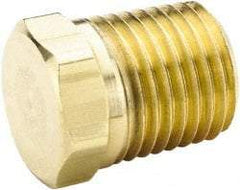 Parker - 3/4 Male Thread, Brass Industrial Pipe Hex Head Plug - MNPTF, 1,000 psi - Eagle Tool & Supply