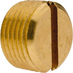 Parker - 3/8 Male Thread, Brass Industrial Pipe Slotted Plug - MNPTF, 1,000 psi - Eagle Tool & Supply