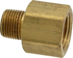 Parker - 3/8 Male Thread x 1/2 Female Thread, Brass Industrial Pipe Adapter - MNPTF x FNPTF, 1,000 psi - Eagle Tool & Supply
