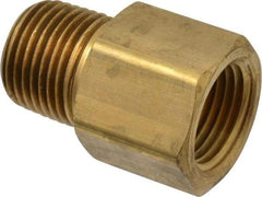 Parker - 1/2 Male Thread x 1/2 Female Thread, Brass Industrial Pipe Adapter - MNPTF x FNPTF, 1,000 psi - Eagle Tool & Supply