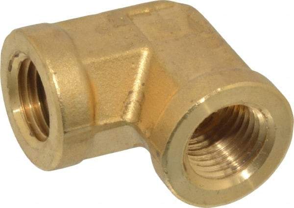 Parker - 1/4 Female Thread, Brass Industrial Pipe 90° Female Elbow - FNPTF, 1,000 psi - Eagle Tool & Supply