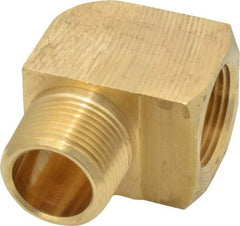Parker - 3/4 Male Thread x 3/4 Female Thread, Brass Industrial Pipe 90° Street Elbow - MNPTF x FNPTF, 1,000 psi - Eagle Tool & Supply