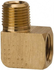 Parker - 1/8 Male Thread x 1/8 Female Thread, Brass Industrial Pipe 90° Street Elbow - MNPTF x FNPTF, 1,000 psi - Eagle Tool & Supply