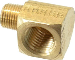 Parker - 1/8 Male Thread x 1/4 Female Thread, Brass Industrial Pipe 90° Street Elbow - MNPTF x FNPTF, 1,000 psi - Eagle Tool & Supply