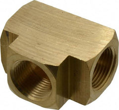Parker - 3/4 Female Thread, Brass Industrial Pipe Female Tee - FNPTF, 1,000 psi - Eagle Tool & Supply