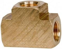 Parker - 1/8 Female Thread, Brass Industrial Pipe Female Tee - FNPTF, 1,000 psi - Eagle Tool & Supply