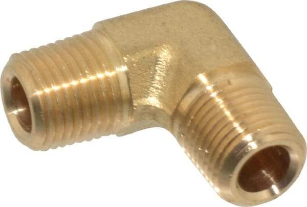 Parker - 1/8 Male Thread, Brass Industrial Pipe 90° Male Elbow - MNPTF, 1,000 psi - Eagle Tool & Supply