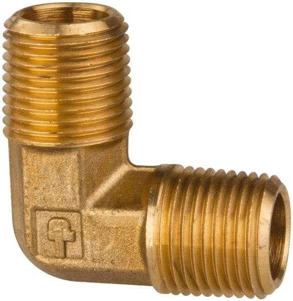 Parker - 1/2 Male Thread, Brass Industrial Pipe 90° Male Elbow - MNPTF, 1,000 psi - Eagle Tool & Supply