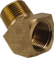 Parker - 3/4 Male Thread x 3/4 Female Thread, Brass Industrial Pipe 45° Street Elbow - MNPTF x FNPTF, 1,000 psi - Eagle Tool & Supply