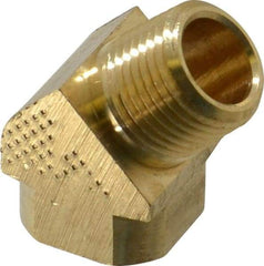 Parker - 3/8 Male Thread x 3/8 Female Thread, Brass Industrial Pipe 45° Street Elbow - MNPTF x FNPTF, 1,000 psi - Eagle Tool & Supply