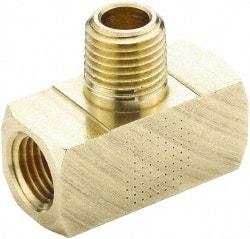 Parker - 3/4 Male Thread x 3/4 Female Thread, Brass Industrial Pipe Male Branch Tee - MNPTF x FNPTF, 1,000 psi - Eagle Tool & Supply