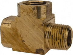 Parker - 3/8 Male Thread x 3/8 Female Thread, Brass Industrial Pipe Street Tee - MNPTF x FNPTF, 1,000 psi - Eagle Tool & Supply