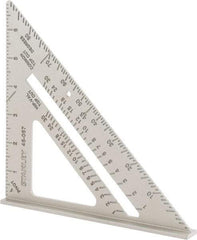Stanley - 6-3/4" Blade Length x 10-1/4" Base Length, Buffed Finish, Aluminum Layout Tool - 1/8" Graduation - Eagle Tool & Supply