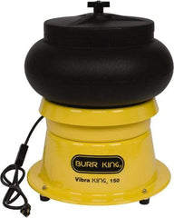 Burr King - 0.33 Cu Ft, 1/5 hp, Vibratory Tumbler - Adjustable Amplitude, Flow Through Drain - Eagle Tool & Supply