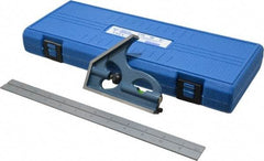 PEC Tools - 2 Piece, 12" Combination Square Set - 1/16, 1/32, 1/64 & 1/8" (4R) Graduation, Cast Iron Blade, Cast Iron Square Head - Eagle Tool & Supply