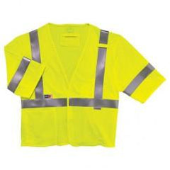 8356FRHL S/M LIME FR MODACRYLIC VEST - Eagle Tool & Supply