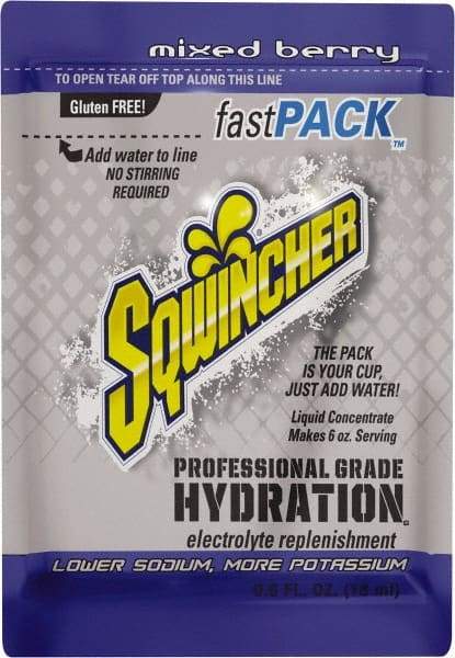 Sqwincher - Pack Mixed Berry Activity Drink - Liquid Concentrate, Yields 0.6 oz - Eagle Tool & Supply