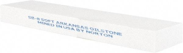 Norton - 8" Long x 2" Wide x 3" Thick, Novaculite Sharpening Stone - Rectangle, Extra Fine Grade - Eagle Tool & Supply