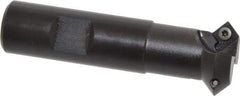 Kennametal - 45° Lead Angle, 1.137" Max Cut Diam, 0.7" Min Cut Diam, 4.96mm Max Depth of Cut, Indexable Chamfer and Angle End Mill - 2 Inserts, SDEB 26152 Insert Style, 3-1/4" Overall Length, Straight Shank - Eagle Tool & Supply