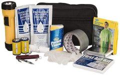 PRO-SAFE - Emergency Preparedness Kits Type: Emergency Response/Preparedness Kit Contents: 33 Piece First Aid Kit; Duct Tape; Drinking Water Packet; Dust Mask; Emergency Poncho; Flashlight; Gloves; Swiss Army Knife; Tissues - Eagle Tool & Supply