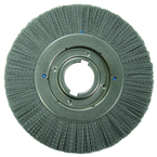 14" Diameter - Maximum Density Crimped Filament Miniatrue Disc Brush - 0.035/80 Grit - 2" Arbor - Eagle Tool & Supply