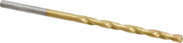 Chicago-Latrobe - #31 135° Cobalt Jobber Drill - TiN Finish, Right Hand Cut, Spiral Flute, Straight Shank, 2-3/4" OAL, Split Point - Eagle Tool & Supply