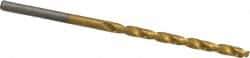 Chicago-Latrobe - #34 135° Cobalt Jobber Drill - TiN Finish, Right Hand Cut, Spiral Flute, Straight Shank, 2-5/8" OAL, Split Point - Eagle Tool & Supply