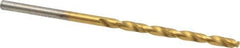 Chicago-Latrobe - #37 135° Cobalt Jobber Drill - TiN Finish, Right Hand Cut, Spiral Flute, Straight Shank, 2-1/2" OAL, Split Point - Eagle Tool & Supply