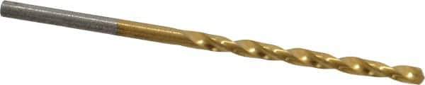 Chicago-Latrobe - #38 135° Cobalt Jobber Drill - TiN Finish, Right Hand Cut, Spiral Flute, Straight Shank, 2-1/2" OAL, Split Point - Eagle Tool & Supply