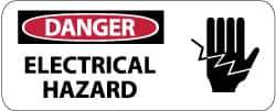 NMC - "Danger - Electrical Hazard", 7" Long x 17" Wide, Rigid Plastic Safety Sign - Rectangle, 0.05" Thick, Use for Accident Prevention - Eagle Tool & Supply