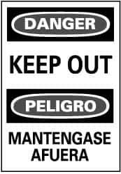 NMC - "Danger - Keep Out", 20" Long x 14" Wide, Pressure-Sensitive Vinyl Safety Sign - Rectangle, 0.004" Thick, Use for Accident Prevention - Eagle Tool & Supply