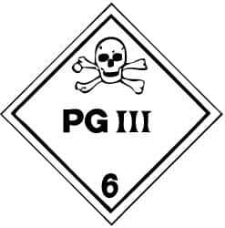 NMC - Safety & Facility Label - Legend: PG III, English, Black & White, 4" Long x 4" High, Sign Muscle Finish - Eagle Tool & Supply