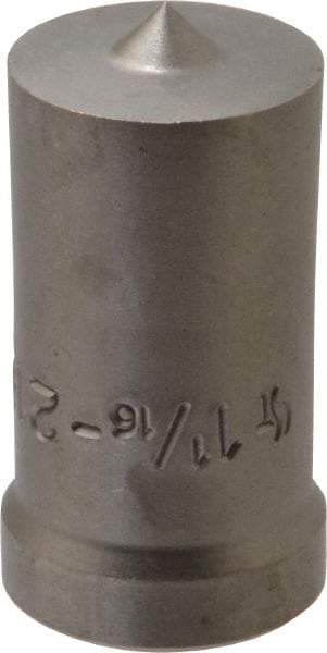 Cleveland Steel Tool - 1-1/16 Inch Diameter Round Ironworker Punch - 1-1/32 Inch Body Diameter, 1-5/32 Inch Head Diameter, 1-15/16 Inch Overall Length - Eagle Tool & Supply