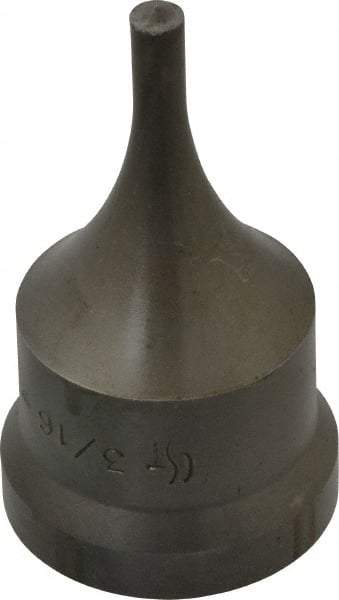 Cleveland Steel Tool - 3/16 Inch Diameter Round Ironworker Punch - 1-1/16 Inch Body Diameter, 1-7/32 Inch Head Diameter, 2-1/8 Inch Overall Length - Eagle Tool & Supply