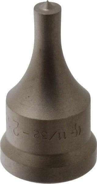 Cleveland Steel Tool - 11/32 Inch Diameter Round Ironworker Punch - 1-1/16 Inch Body Diameter, 1-7/32 Inch Head Diameter, 2-1/8 Inch Overall Length - Eagle Tool & Supply