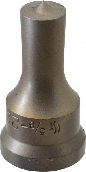 Cleveland Steel Tool - 5/8 Inch Diameter Round Ironworker Punch - 1-1/16 Inch Body Diameter, 1.24 Inch Head Diameter, 2-3/16 Inch Overall Length - Eagle Tool & Supply