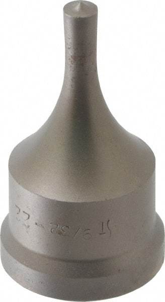 Cleveland Steel Tool - 9/32 Inch Diameter Round Ironworker Punch - 1-7/32 Inch Body Diameter, 1-3/8 Inch Head Diameter, 2-3/8 Inch Overall Length - Eagle Tool & Supply