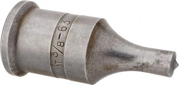 Cleveland Steel Tool - 3/8 Inch Diameter Round Ironworker Punch - 1 Inch Body Diameter, 1-3/16 Inch Head Diameter, 2-7/16 Inch Overall Length - Eagle Tool & Supply