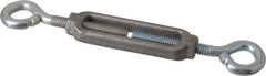 Made in USA - 96 Lb Load Limit, 5/16" Thread Diam, 2-9/16" Take Up, Aluminum Eye & Eye Turnbuckle - 3-7/16" Body Length, 7/32" Neck Length, 6-3/4" Closed Length - Eagle Tool & Supply