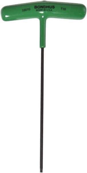 Bondhus - T10 Standard Torx Key - T-Handle Cushion Grip, Protanium High Torque Steel - Eagle Tool & Supply