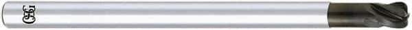 OSG - 1/4", 4 Flute, Single End, Solid Carbide, 1/16" Corner Radius End Mill - 4" OAL, 30° Helix, Right Hand Flute, 1/4" LOC, Right Hand Cut, - Eagle Tool & Supply