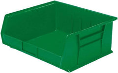 Akro-Mils - 75 Lb. Load Capacity, 14-3/4" Deep, Green Polymer Hopper Stacking Bin - 7" High x 16-1/2" Wide x 14-3/4" Long - Eagle Tool & Supply