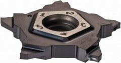 Iscar - 24N120PENTA Grade IC908, 1.19mm Cutting Width Carbide Grooving Insert - 2.01mm Max Depth of Cut, Neutral, TiN/TiAlN Finish - Eagle Tool & Supply
