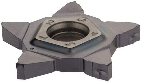 Iscar - PENTA24N287 IC908 Grade, 0.113" Cutting Width, Carbide Cutoff Insert - Neutral Lead Angle, 0.0079" Cnr Rad, TiAlN Coated - Eagle Tool & Supply
