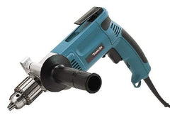 Makita - 1/2" Keyed Chuck, 900 RPM, Pistol Grip Handle Electric Drill - 7 Amps, 115 Volts, Reversible, Includes Chuck Key, Drill Chuck, Side Handle - Eagle Tool & Supply