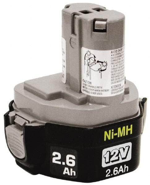 Makita - 12 Volt NiMH Power Tool Battery - 2.6 Ahr Capacity, 1 hr Charge Time, Series Mforce - Eagle Tool & Supply